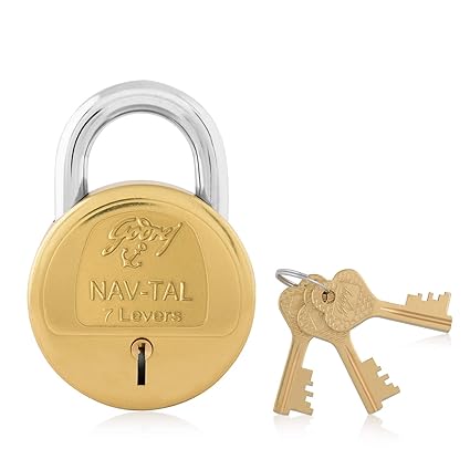 Godrej Locking Solutions and Systems Navtal Key Padlock (Gold, Brass Finish)