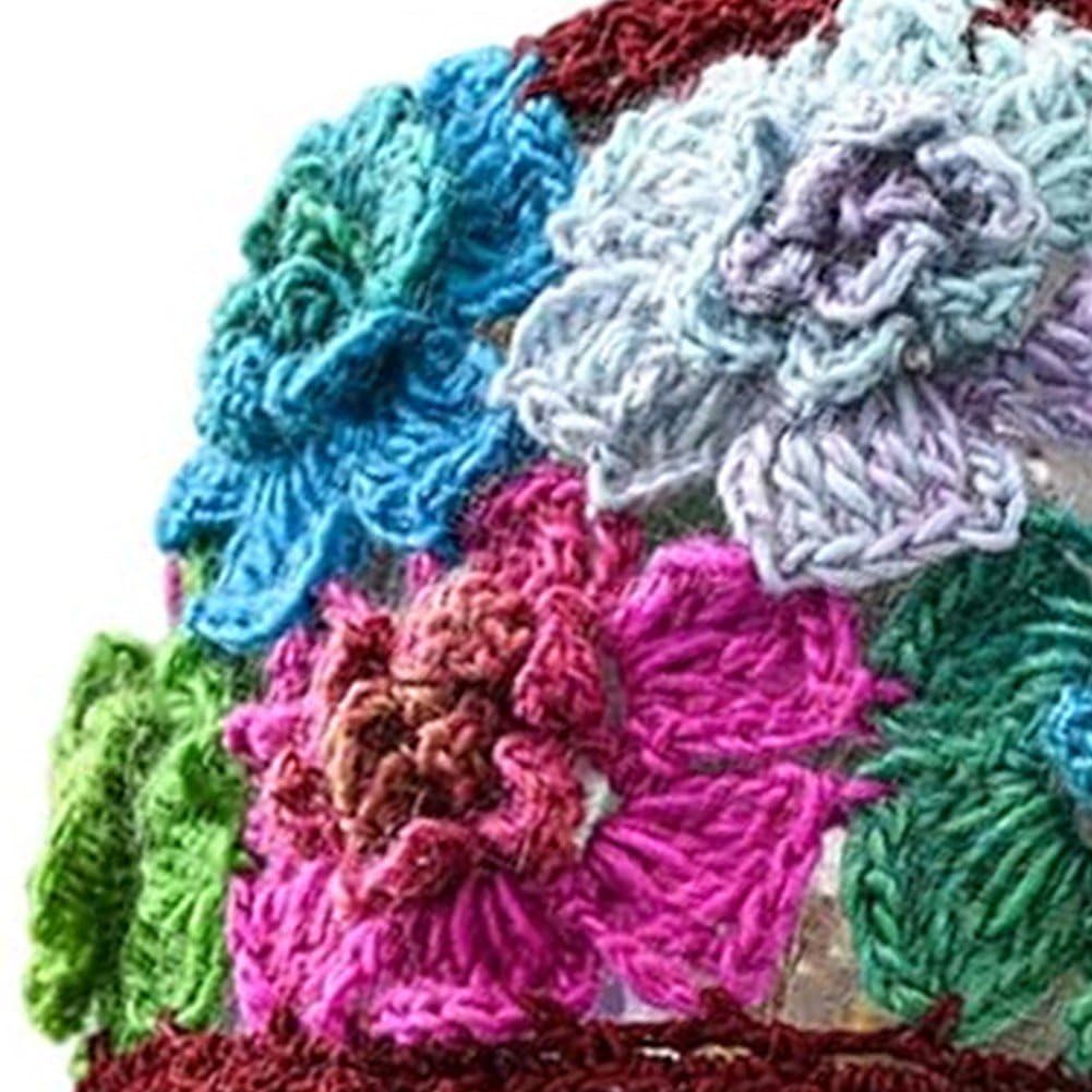 1 szt. kwiat szydełkowany vintage czapka typu beanie pusta czapka oddychająca dzianinowa czapka z czaszką lekkie elastyczne dzianinowe czapki dla kobiet