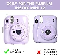 Vista 2 de WOGOZAN Instant Mini 12 - Funda transparente para cámara de película instantánea Fujifilm Instax Mini 12, funda protectora para cámara con bolsillo