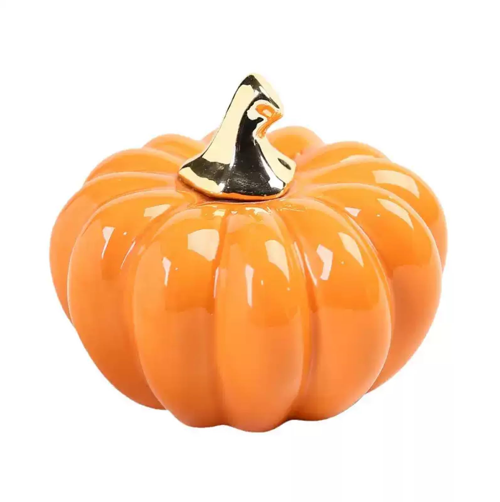 DECRZPB Ceramic Figurine Orange pumpkin Sculpture Ceramic Ornament Arts Home Office Wedding Gift