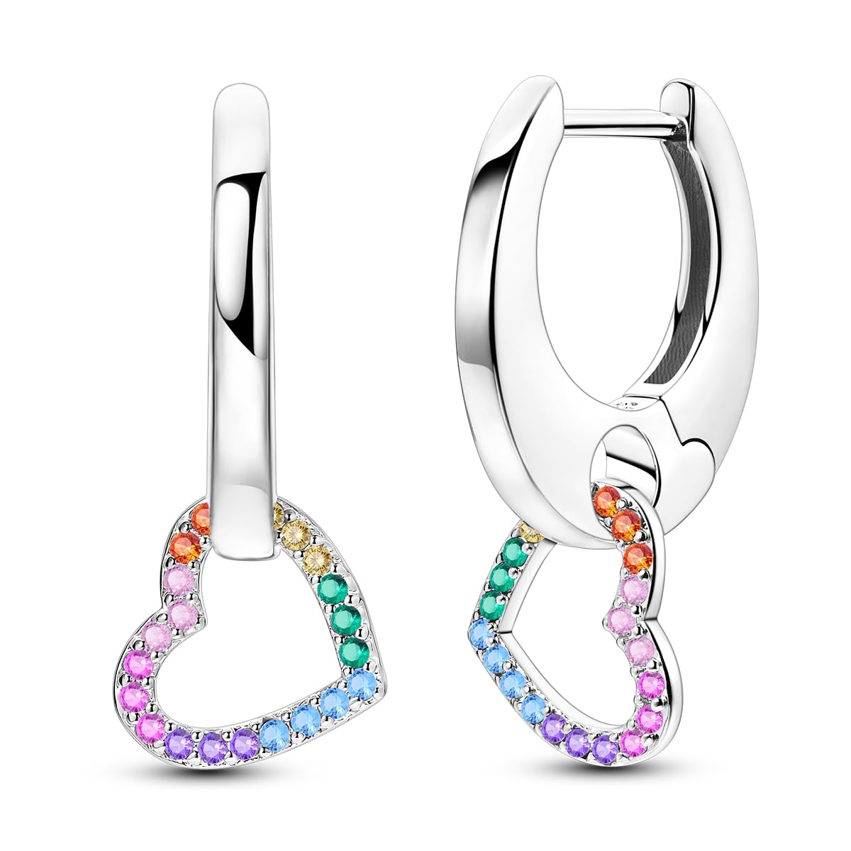 NARMO 925 Sterling Silber Mond und Stern Leichtgewicht Ohrri