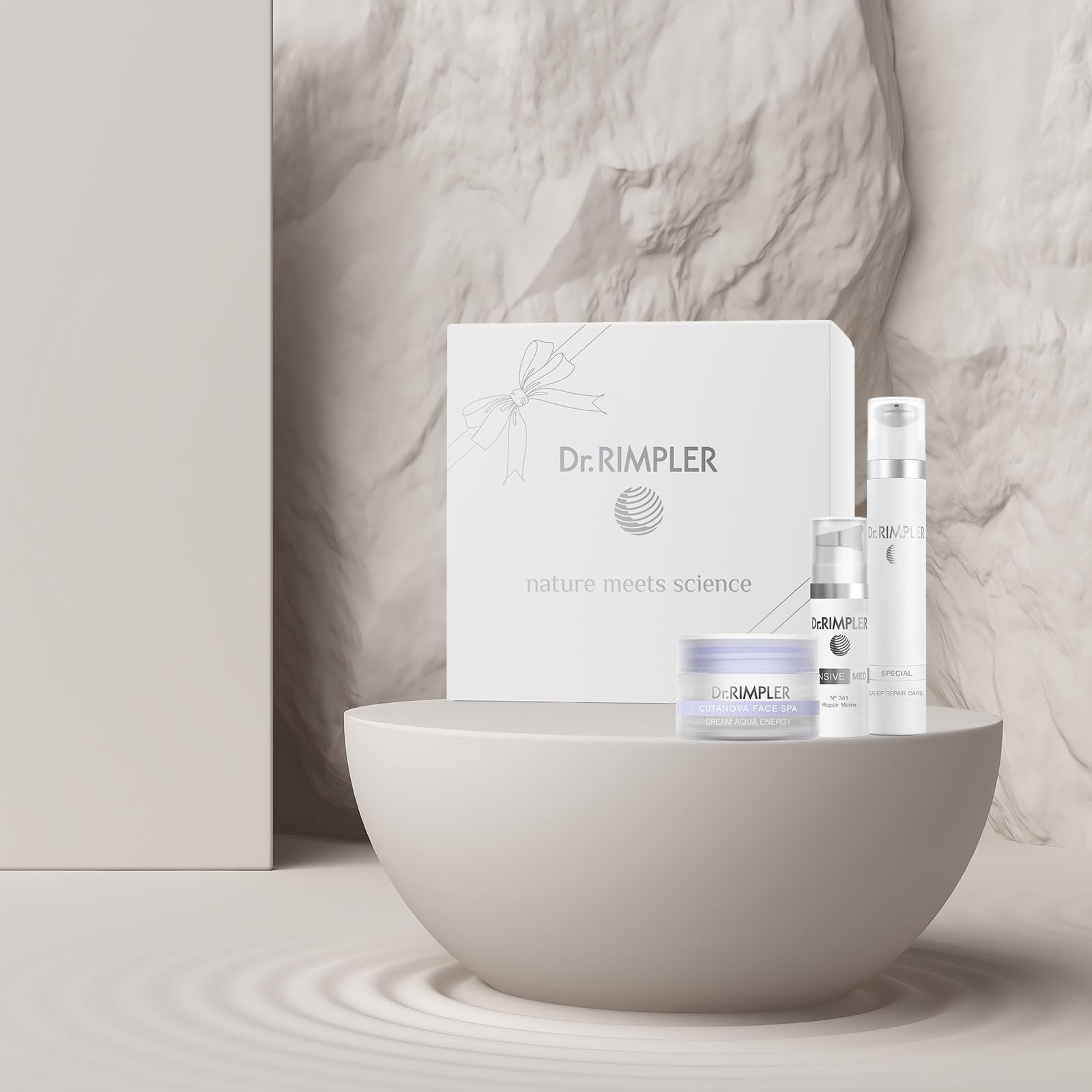 Dr. RIMPLER Geschenk-Set Energy Flow - Hautpflege-Set mit 24-Stunden-Creme, Regenerationsserum und Regenerationsmaske - mit Retinol, Hyaluronsäure und einem Energiebooster aus der blaugrünen Alge