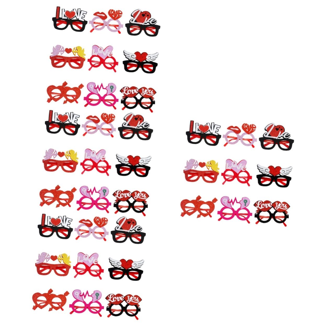Amosfun 36 Pz bicchieri di San cappello di feltro festa tazza heart glasses bicchieri divertenti da sole da accessori da festival per donna plastica