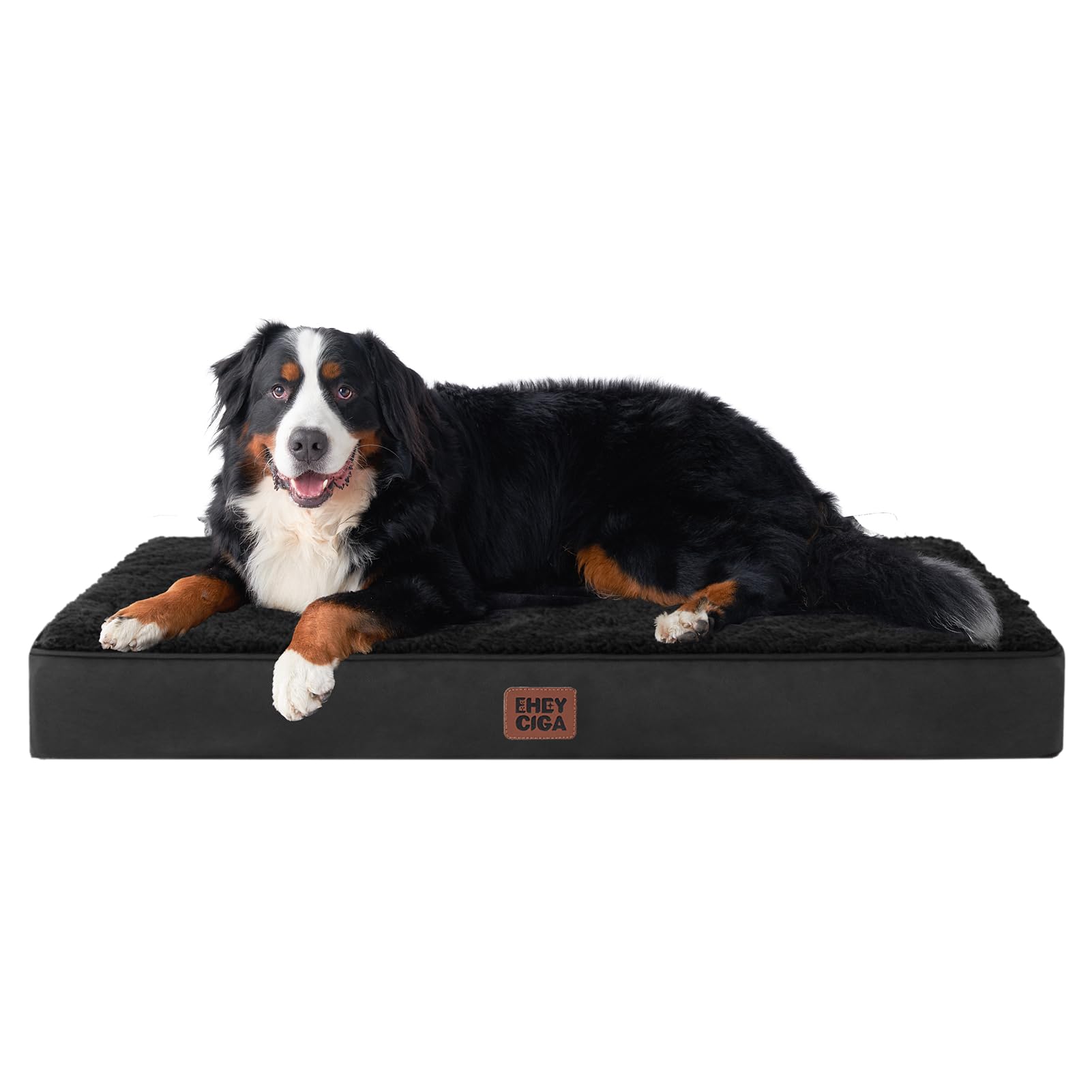 EHEYCIGA Orthopedic Dog Bed Large with Removable Washable Cover, 50IN Black