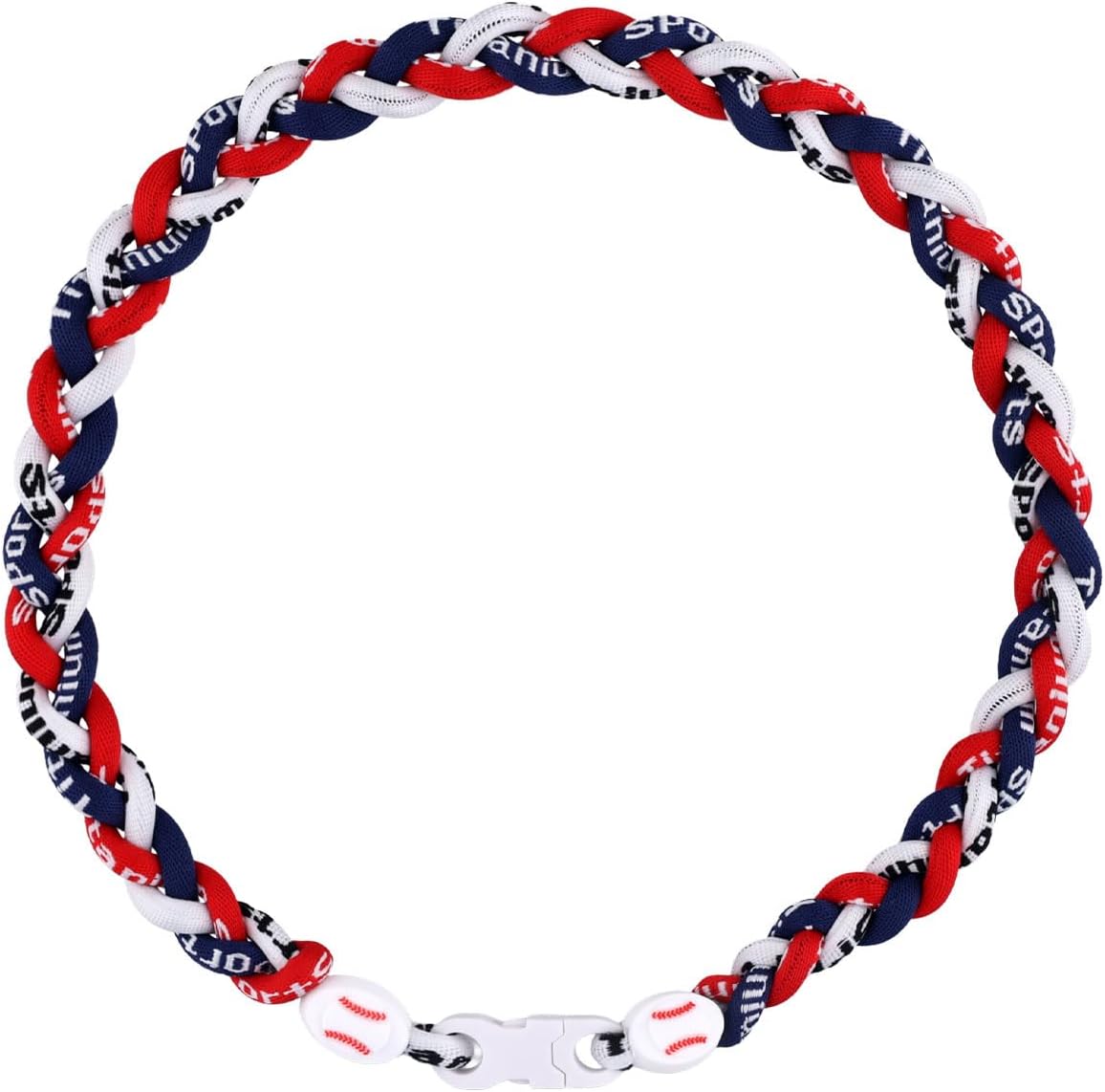 Baseball Necklace, Nylon Baseball Rope Necklaces Sports Necklace Baseball Chain for Adults Baseball Team Lovers (Red)