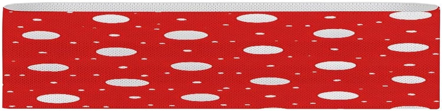 Non-Slip High Resistance Yoga Bands for Stretching, Extra Wide Exercise Bands for Women/Men, Red White Polka Dots Yoga Straps, Physical Therapy Stretch Straps for Home Gym, Pilates & Rehab