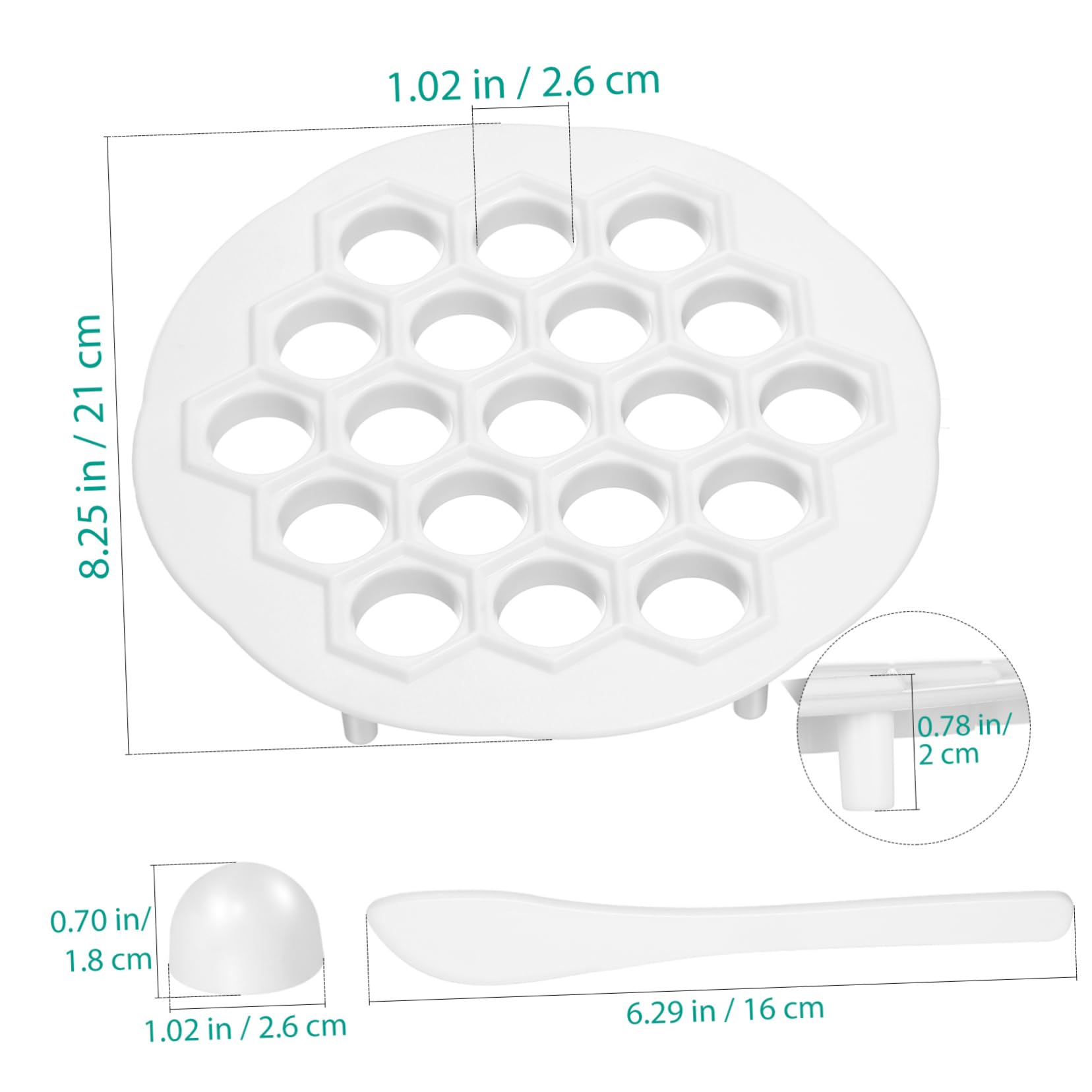 Cabilock 19 Dumpling Maker Mold Efficient Plastic Jiaozi Press for Fast Dumplings Space Saving Kitchen Accessory for Home Cooking White