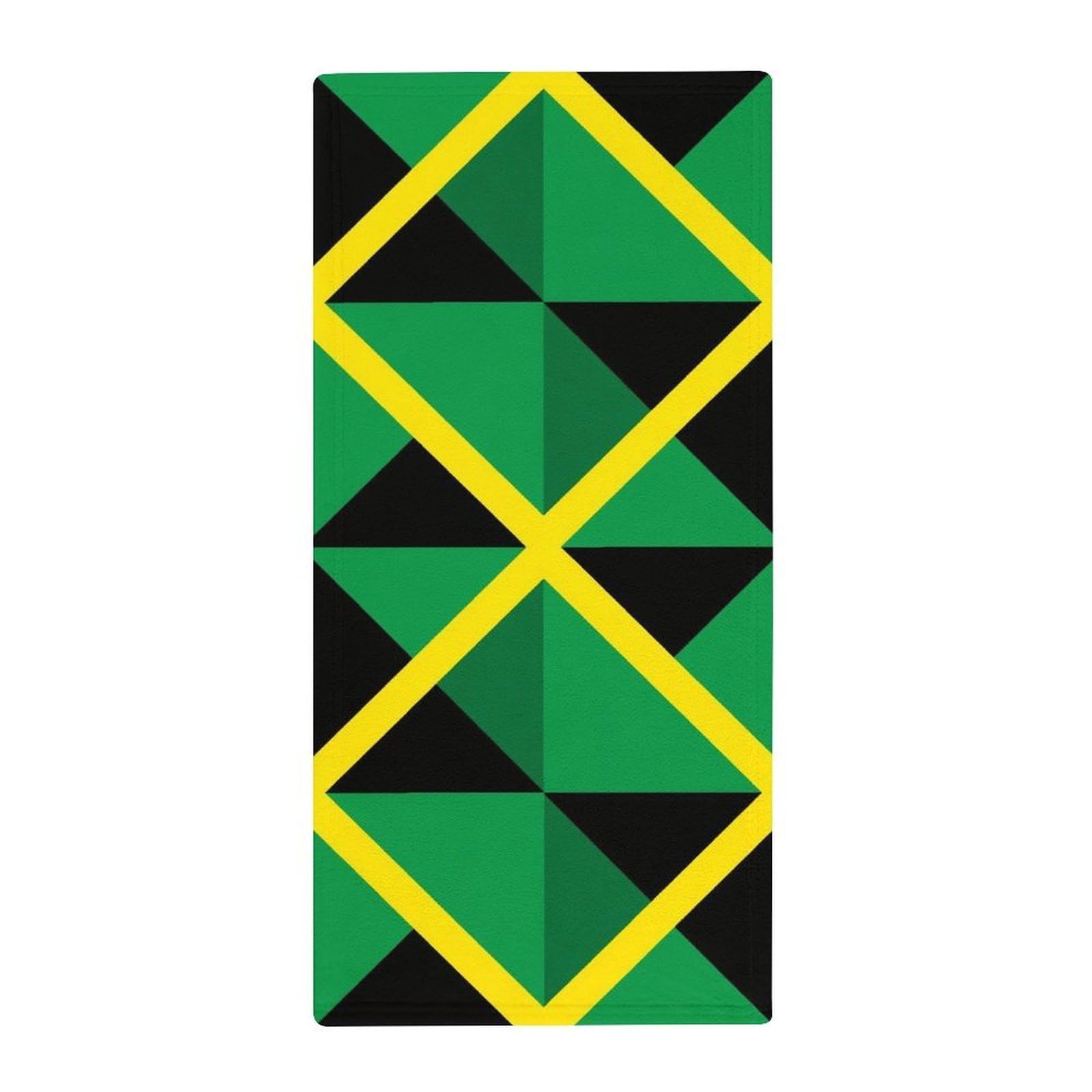 Anceky Lightweight Travel Towels, Jamaican Flag Absorbent Fingertip Towels for Camping, Yoga & Gym Essentials