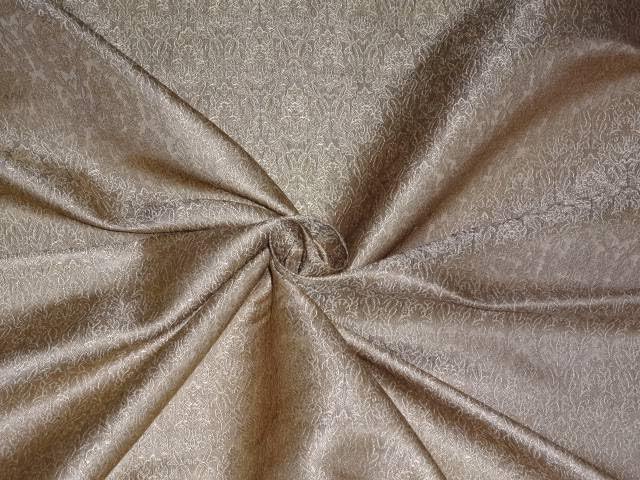 Tissu brocart de soie Old Gold haut de gamme couleur or pour haute couture BRO386