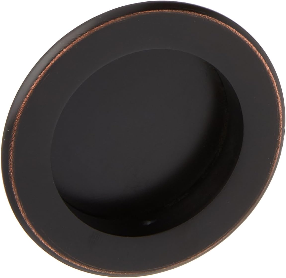 Round Flush Sliding Door Pull - Oil Rubbed Bronze