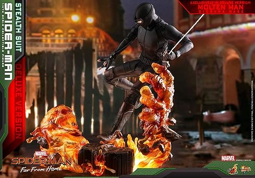 Miniatura 3 de Hot Toys Movie Masterpiece Figura de acción a escala 1/6 Spider-Man (traje sigiloso) MMS541 Lejos de casa versión de lujo Tom Holland