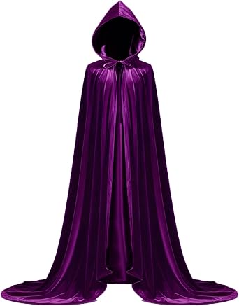 Velvet Hooded Cloak Unisex Cape with Hood Halloween Party Cosplay Costume Witch Robe Cloak Vampire Cape for Men Women