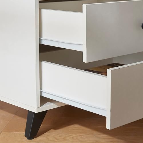 Miniatura 6 de Mesita de noche blanca con estación de carga, mesita de noche de 17.8 pulgadas de ancho x 15.7 pulgadas de profundidad x 24 pulgadas de alto, para