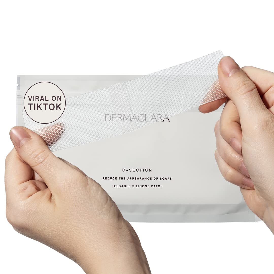 DermaclaraSiliconefusion C-Section Patch - Silicone Scar Patch - Reusable, Medical Grade, Pregnancy Safe, Hypoallergenic, Dermatologist Tested, Cruelty Free - Scars, Wrinkles, Stretch Marks - 1 ct.