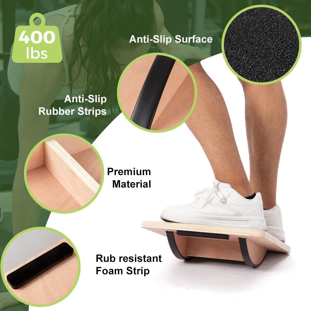 Balance Board aus Holz,Rutschfestes Balance Board,Balancebrett für die Rumpfkraft,ideales Balancebrett für das Knöcheltraining