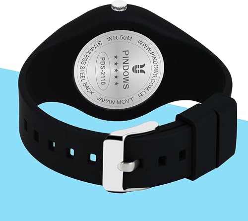 Miniatura 4 de PINDOWS Women Analog Quartz Wrist Watch with Silicone Strap for Young Women Students Easy Read Waterproof Unisex Luminous Dial