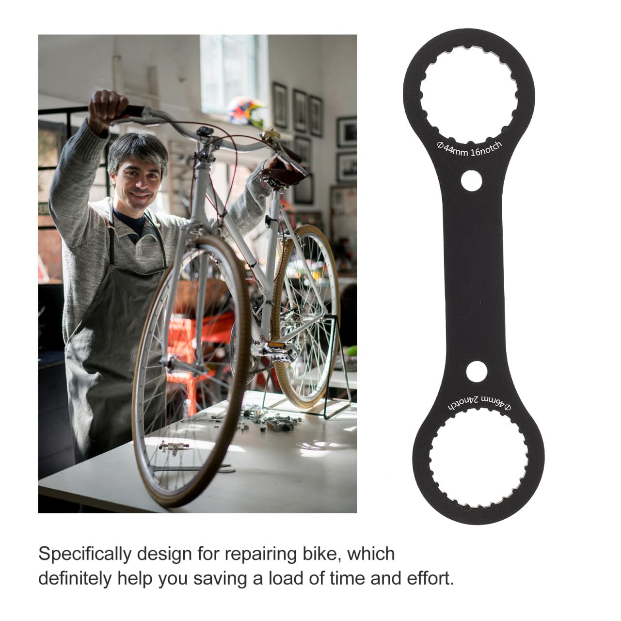 ifundom 4 Stück Fahrradschlüssel Reparatur Geformt Fix Radfahren Entfernung Unten Fahrrad Achsschlüssel Werkzeug Tretlagerschlüssel Kurbelgarnitur-entferner Aluminiumlegierung Black