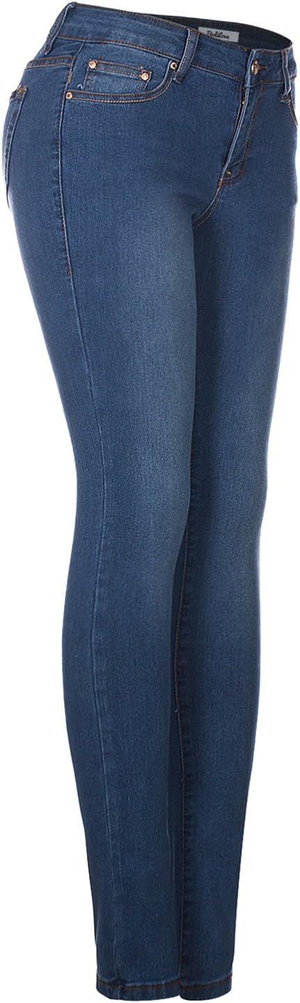 2LUV Women's 5 Pocket Stretch Skinny Jeans Medium Denim Wash 17 - Image 2