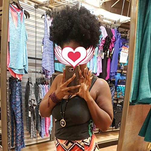 Longqibeauty Hair Fashion Wrap Synthetic Hair Extensions with Clips Natural Ponytail Drawstring Ponytail Afro Puff Short Kinky Curly 1Pcs #1B (1PC Bigger)