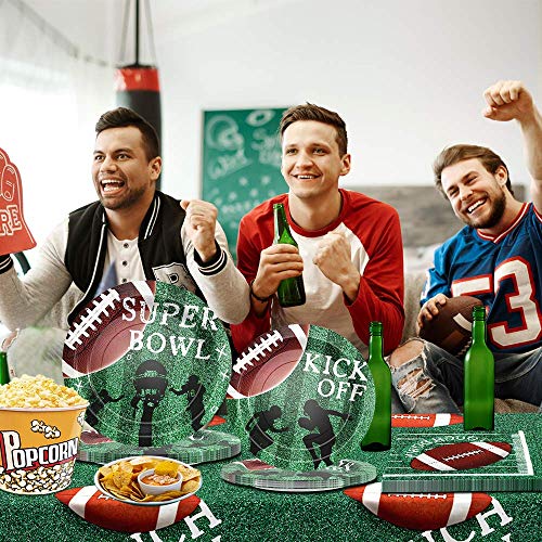 Football Party Supplies Super Bowl Decorations Super Bowl Party Supplies Includes Paper Plates Napkin And Tablecloth Serves 24 #TOP6