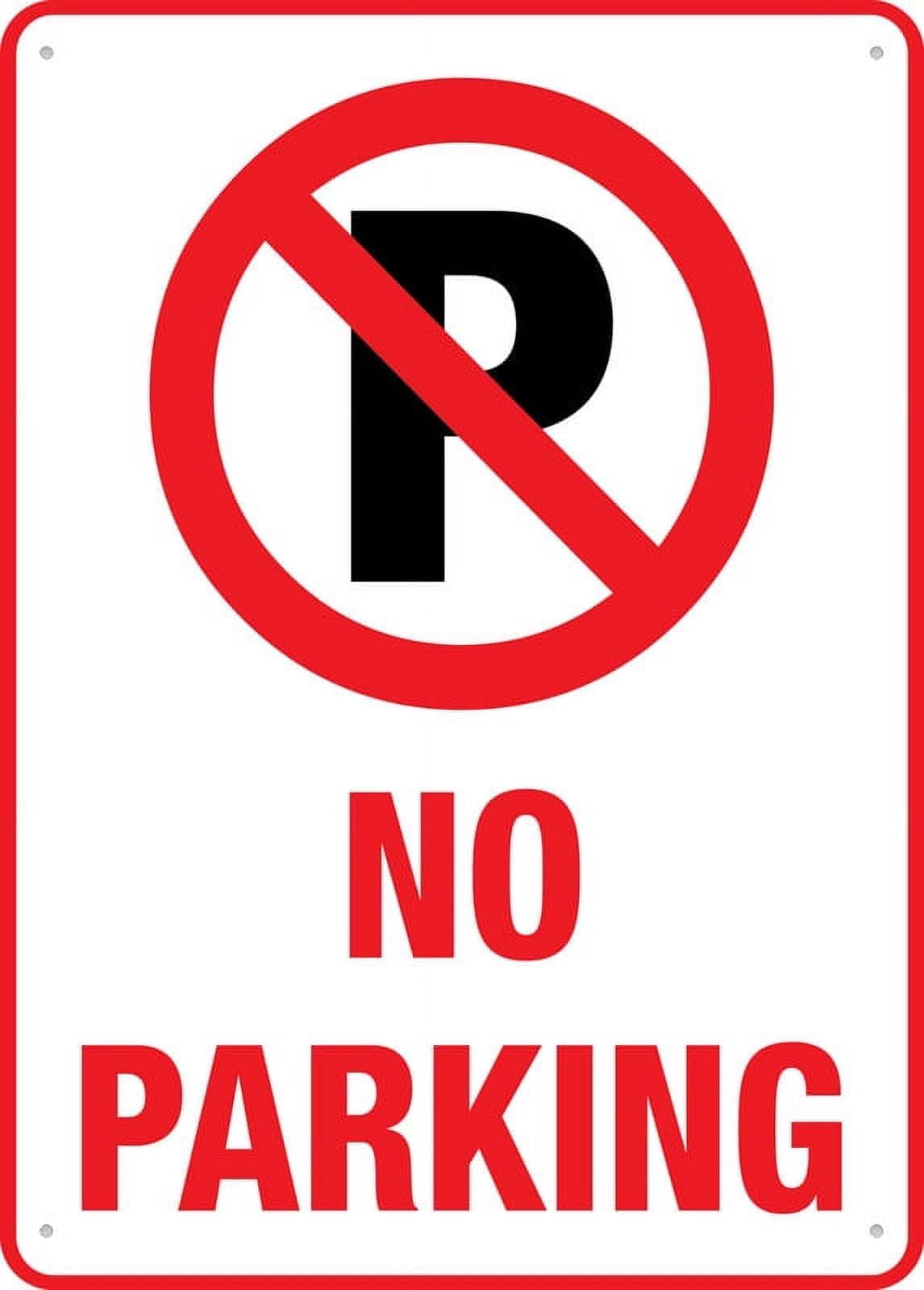 No Parking Sign, 8x12 Inch Rustproof Aluminum Metal Sign, Multicolor