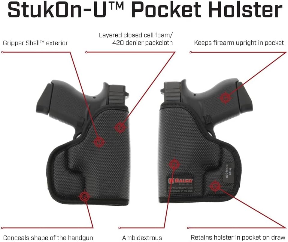 Galco StukOn-U Gripper Shell Ambidextrous Pocket Carry Holster