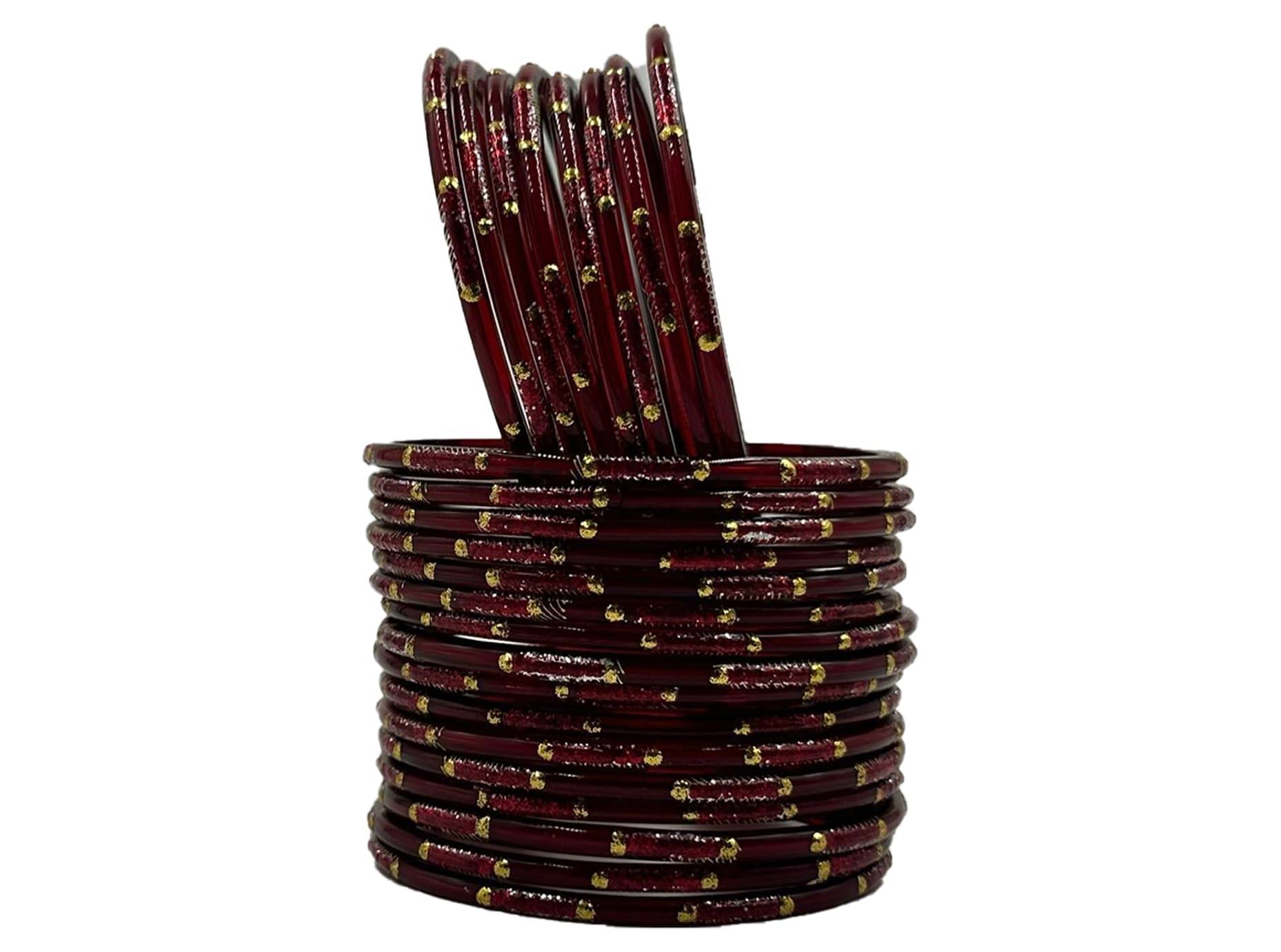 Haath Phool Glass Bangles paki Chudi Set gold Dot zari desgin lovely Bangle Set For Women & Girls Maroon Color (PK Of 24) S 2.4 (B0CJ9V95S3) Amazon Price History, Amazon Price Tracker