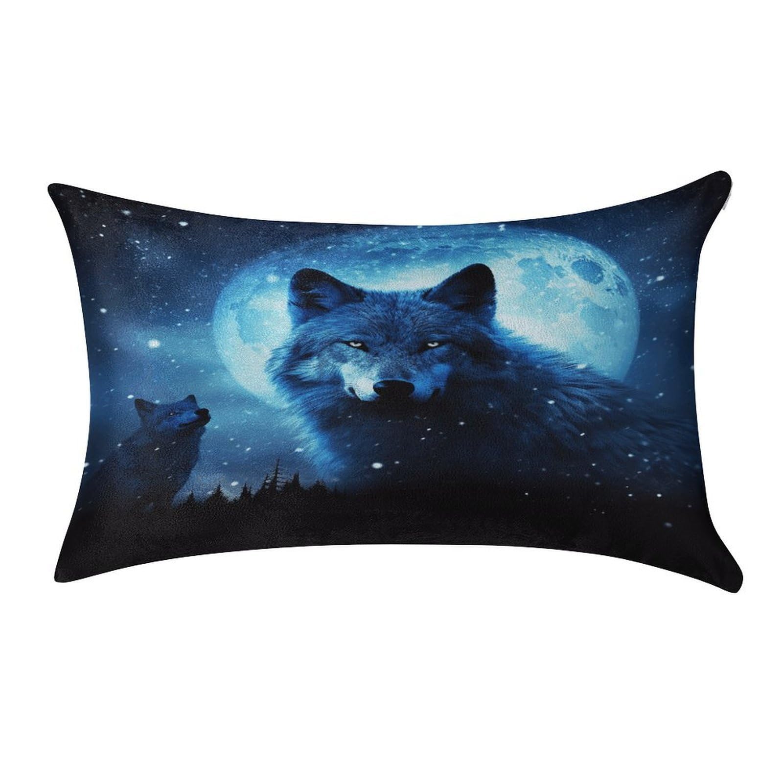 VstaDank Wolfs Throw Pillow Cover 12"×20" Ultra Soft Pillowcase Cozy Lumbar Pillow Shell Gold Velvet Exquisite Decorative Cushion Sham Protector for Couch Sofa Bedroom