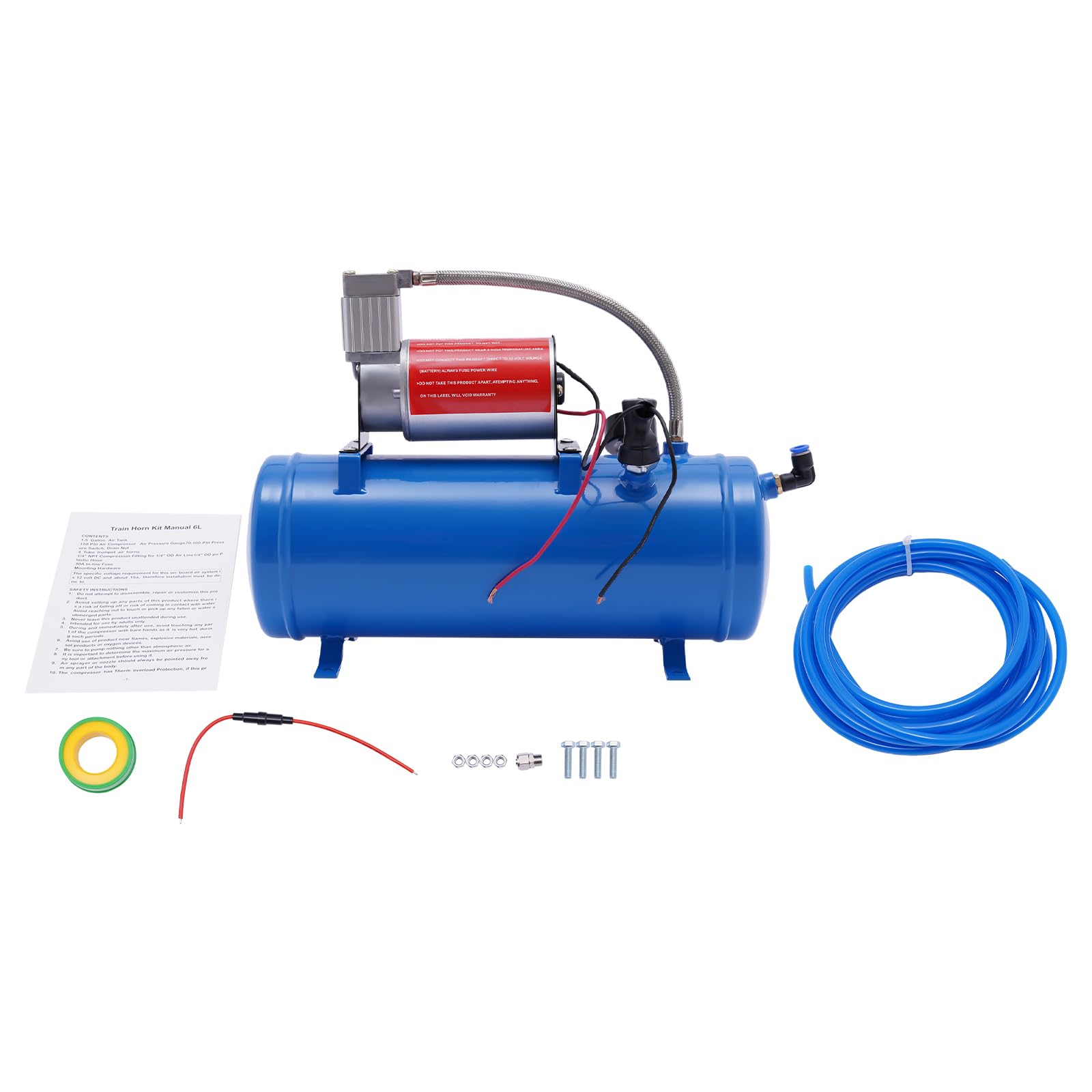Compressor, Air Compressor, Workshop, Drivable, DC 12 V, Induction Motor, Quiet Compressed Air, Oil-free, Maintenance Free, 150 PSI, 6 L Tank, 23 A