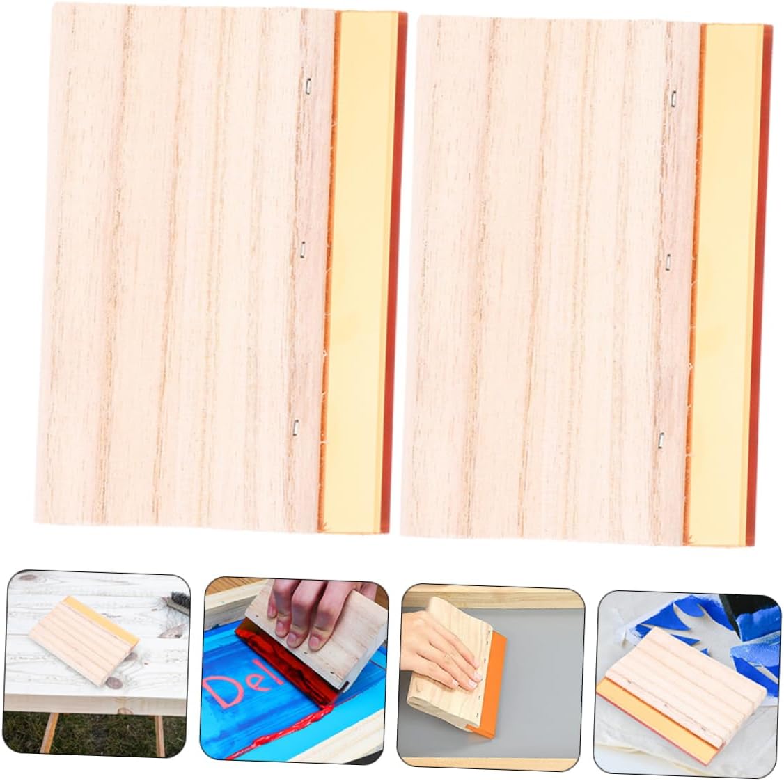 OSALADI 2Pcs Wooden Screen Printing Squeegee for Oil and Water-Based Inks Sturdy Ink Scratch Board for Artists for Screen Printing Projects