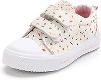 KomForme Toddler Sneakers Boys Girls - Dual Hook & Loop Canvas Shoes Anti-Slip Protective Toe Cap