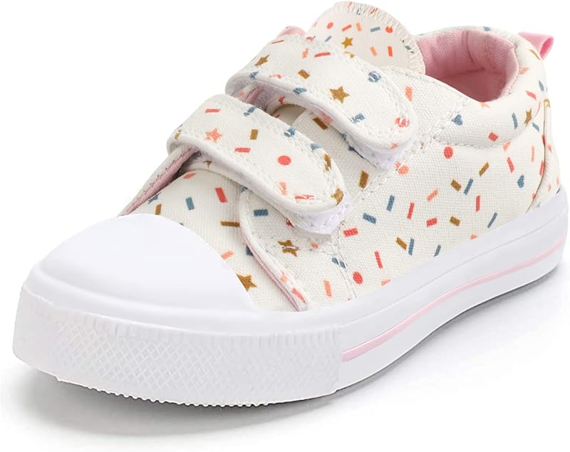 K KomForme Toddler Sneakers Girls Shoes with Dual Hook and Loops | Comfortable, Lightweight