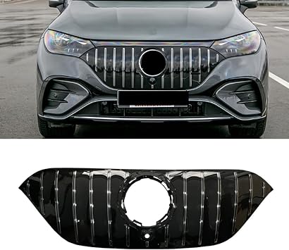 EQE W294 Grille GTR Style ABS Front Bumper Grill Mesh Hood for Mercedes EQE Class SUV EQE350 EQE500 2023+, Black, Maxcar-283