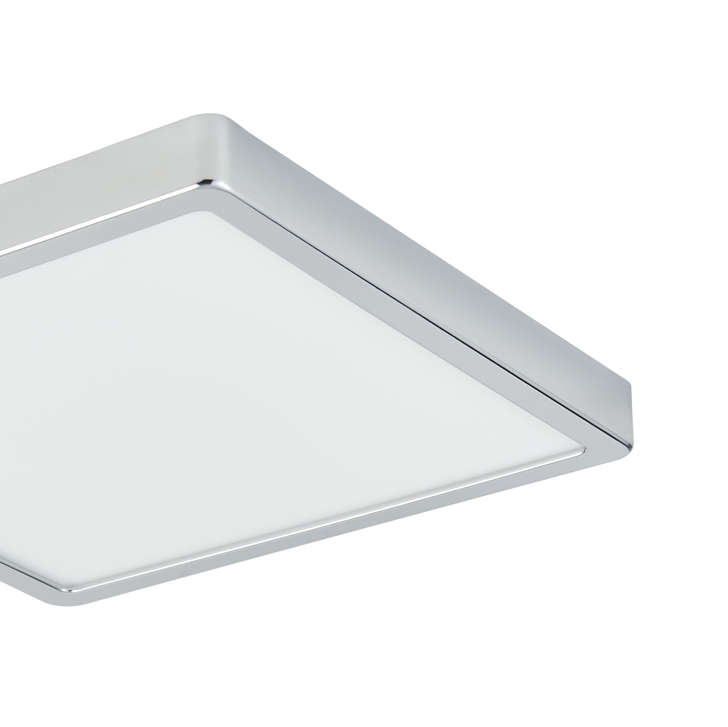 Eglo lámpara de techo LED Fueva 5, iluminación de superficie, luz de baño de metal cromado y superficie iluminada de plástico en blanco, L x A 28,5 cm, IP44