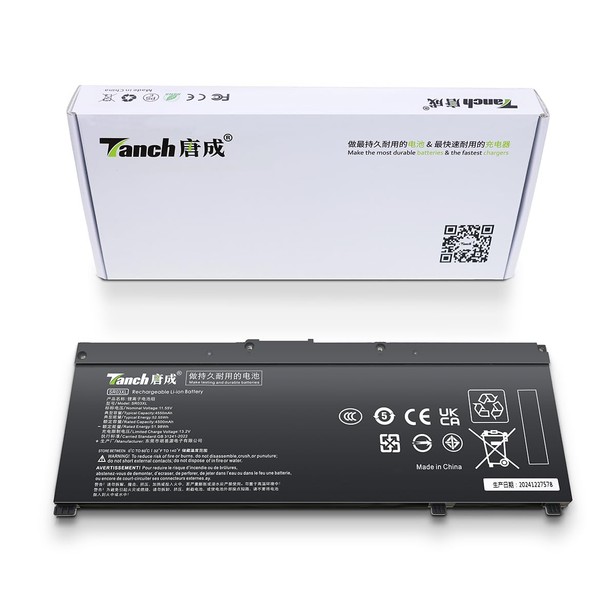 Batteria per PC portatile HP SR03XL L08855-855 L08934-2B1 TPN-Q194 TPN-C134 TPN-C133 HSTNN-DB8Q 11.55V 450mAh 52.5Wh