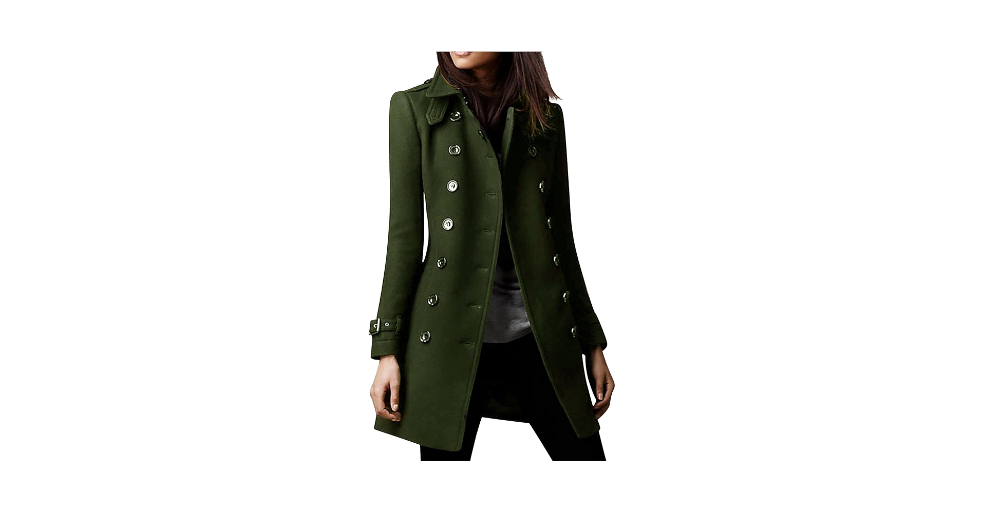 Amazon.com: Oplxuo Women's Wool Blend Coat Elegant Double