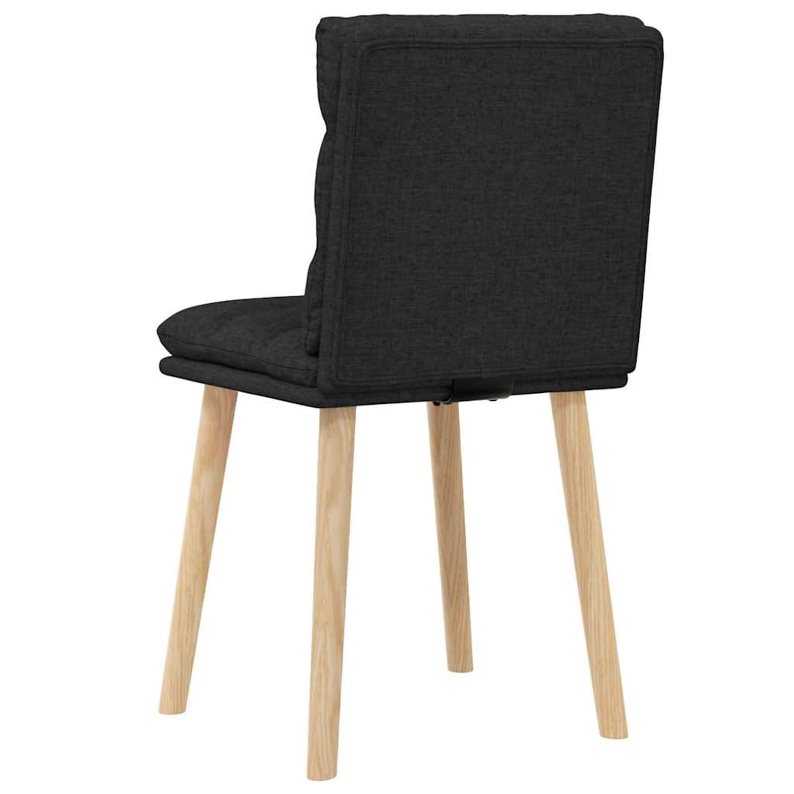 Krzesła do jadalni 2 szt. czarne – ergonomiczne, wyściełane pianką, materiał (100% poliester) i lite drewno gumowe, 45 x 54 x 86 cm, do jadalni i salonu
