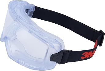 Securefit 3M GoggleGear Protective Goggle 3000 Series, PVC Shroud, Clear Scotchgard AF Lens, Premium Cloth Strap, GG3101-SGAF EU