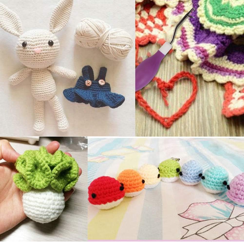 2 Pieces Different Size Latch Hook Set, Latch Hook Crochet Needle, Crochet Hook with Latch, Dreadlocks Crochet Hook Set, Latch Hook Crochet Needle, Bent Latch Hook for Carpet Making