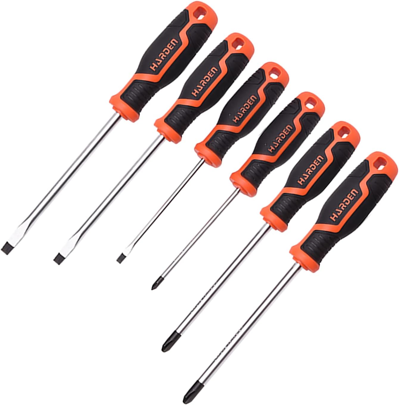 Professional 6 Pcs Magnetic Screwdriver Set (Slotted 3Pcs, Phillips 3Pcs) - Magnetic Head, Made of CRV Steel, Non-Slip Handle 550396