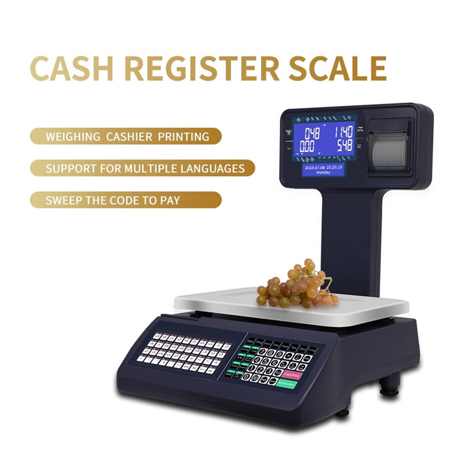 Registratori di cassa, Bilancia digitale for sistemi POS for supermercati, capacità 15 kg, display LCD, registratore di cassa