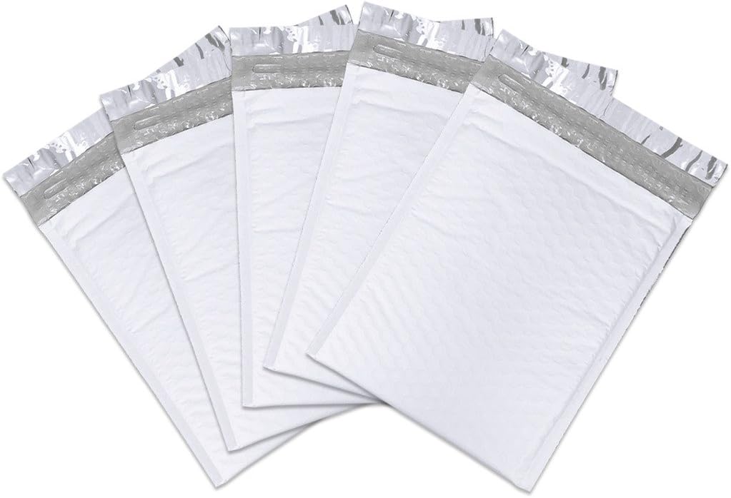 30pcs - Beauticom 6 x 9 Size #0 Lightweight Self-Sealing Padded Bubble Mailer Envelopes for Mailing and Shipping (White)