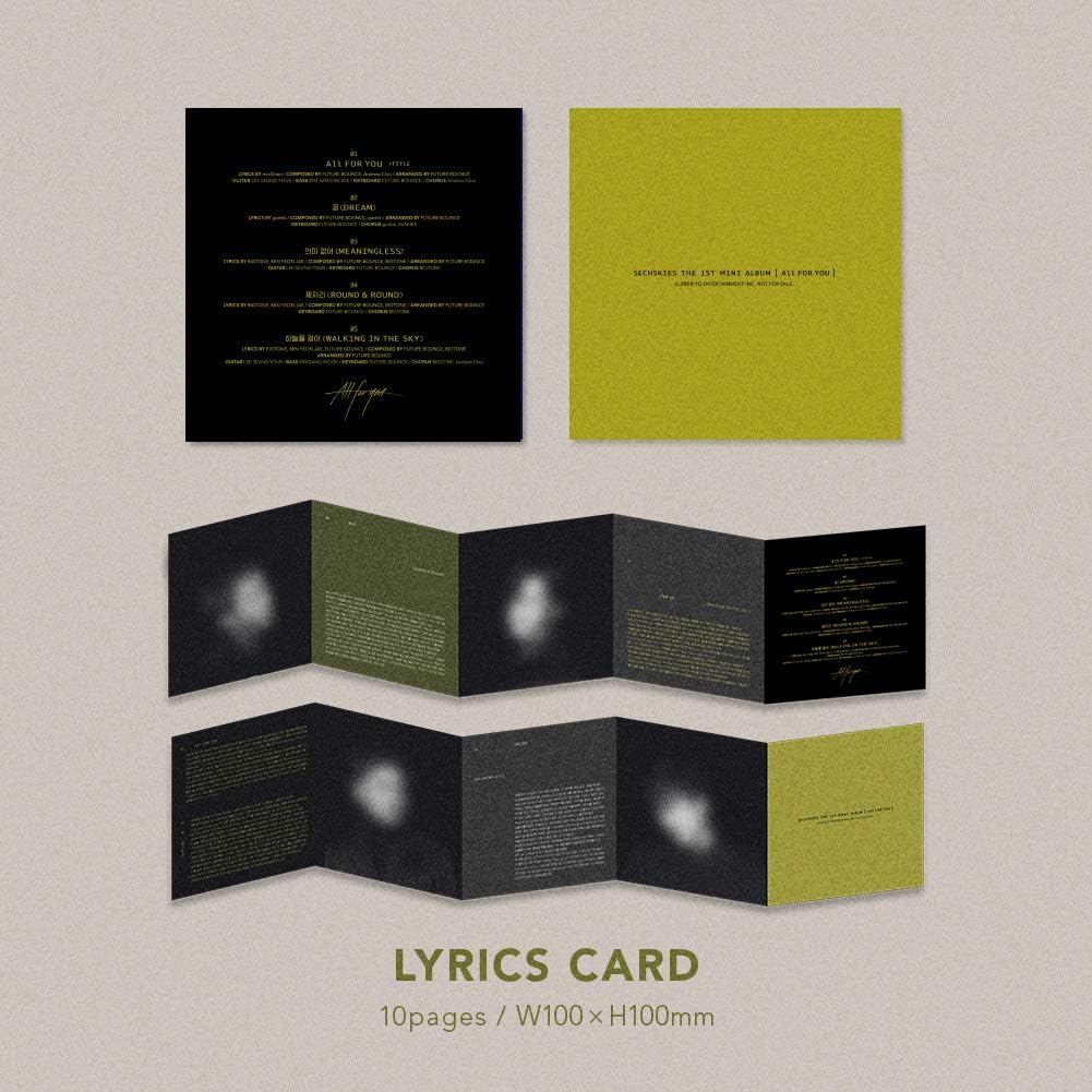 YG Entertainment Idol Goods Fan Products YG Select SECHSKIES The 1ST Mini Album [All for You] (You ver.)
