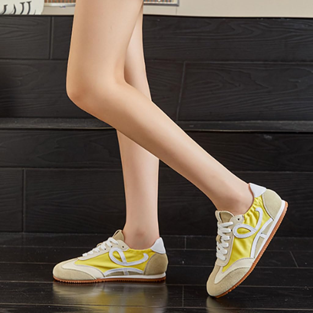 Damen Weiße Sneaker Minimalistisch Wildleder Freizeitschuhe