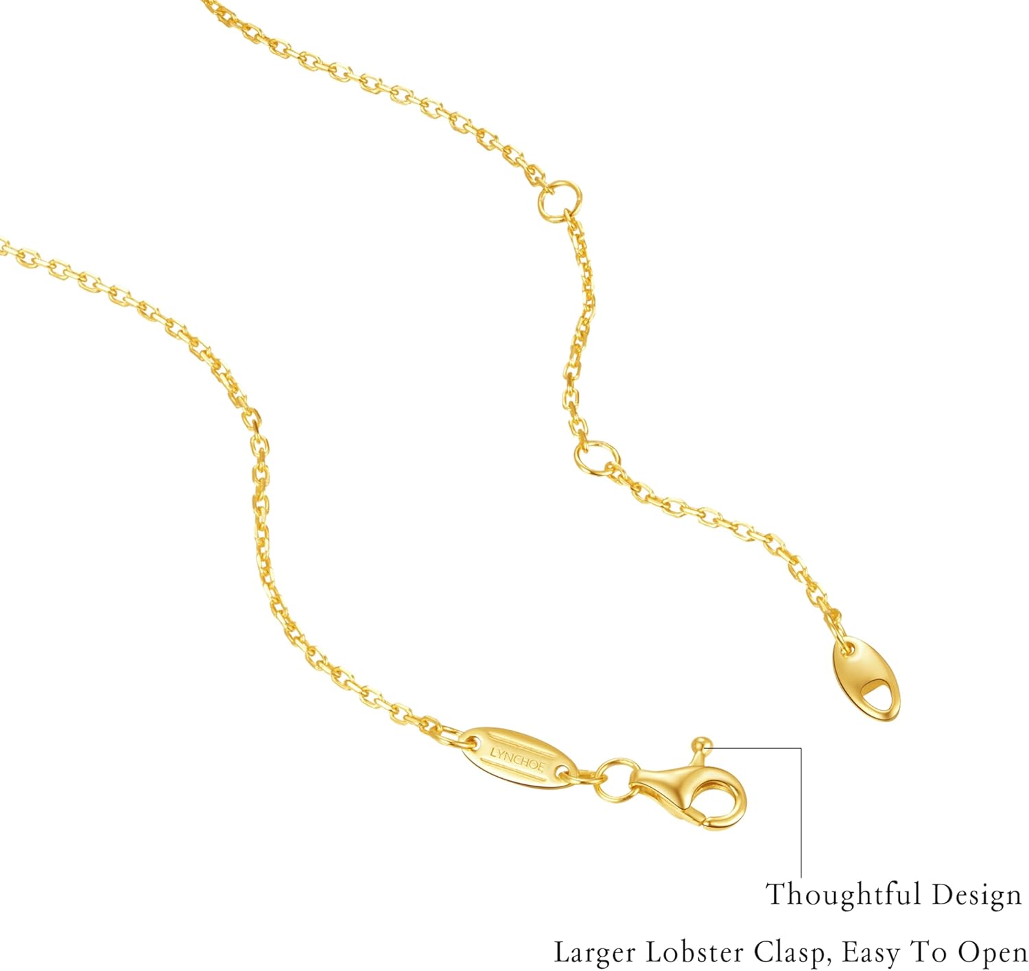 18k Gold Plated 925 Sterling Silver Chain Necklaces for Women, Dainty Sturdy Thin Necklace Chain for Stacking Layering, 18 Inches Chain Length - Image 5