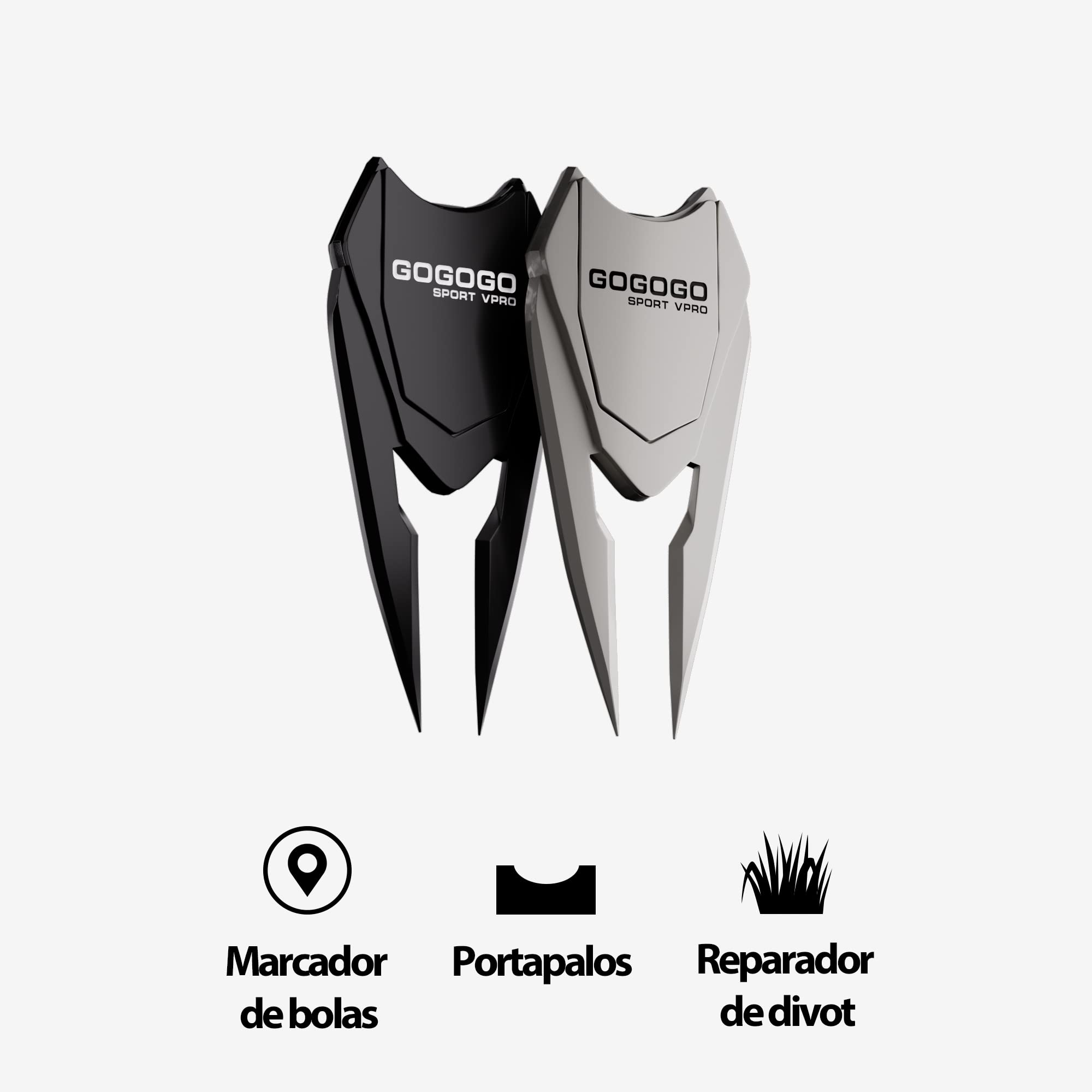 Gogogo Sport Vpro Arreglapiques Golf Reparador de Divot 3 en 1, Marcador de Bolas Magnético, Horquilla de Campo de Golf, Negro