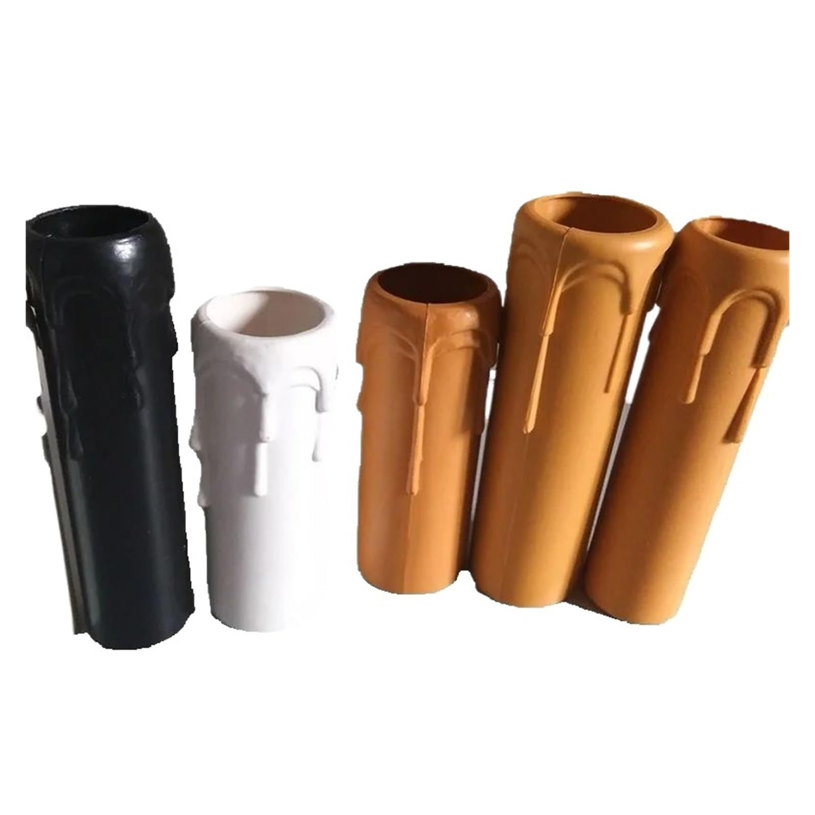 DFGBAPKBL Candle drip Sleeve Tube 8pcs Plastic Candle Lamp Holder Tube, Base Sleeve Bulb Cover, Chandelier Part(100x30mm Gold)