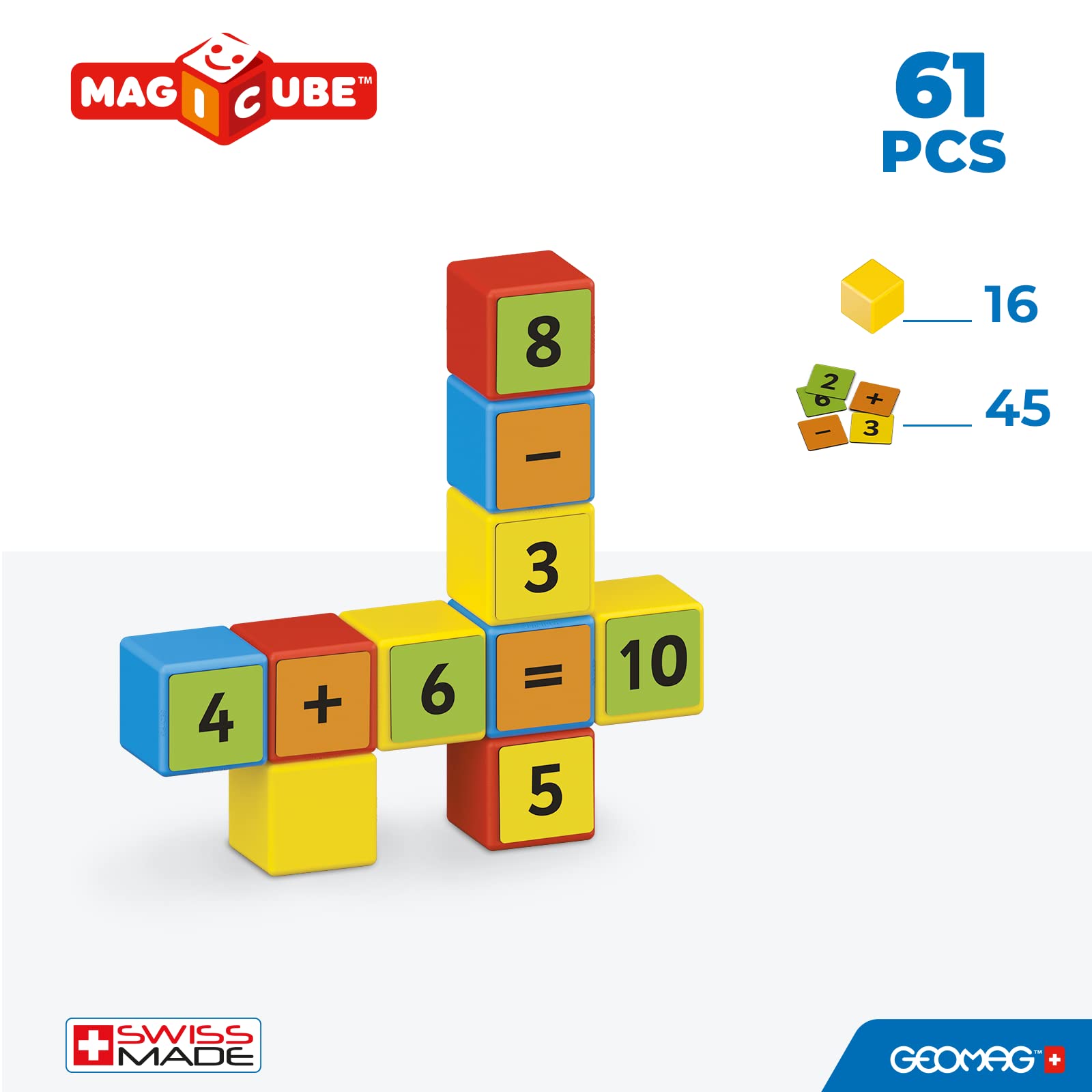 Geomag 257 Magicube Math Building Recycled Clips 61