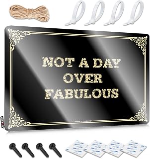 Tinplate Sign Not A Day Over Fabulous, Funny Bathroom Rules Funny Highland | Tin Plate Sign, Black Humor Aluminum Sign Wall Decor Men Cave Hanging Funny Toilet Wall Decor Western Decor For Men