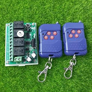 DC12V 4CH RF Wireless Remote Control Switch System Transmitter & Receiver Relay Receiver Electric Door Fan Power Switch - (Color: with 2 Remote, Size: 315mhz)